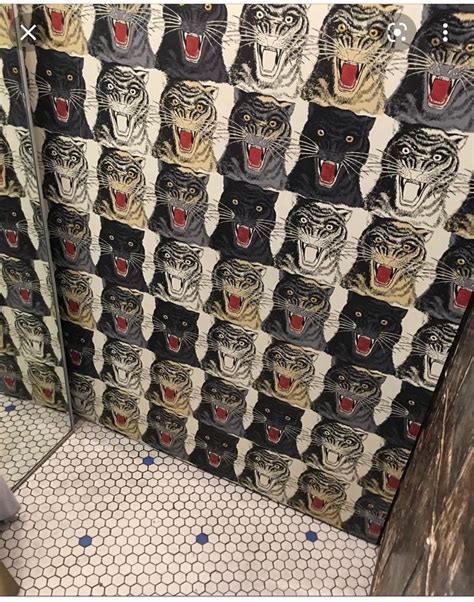 gucci wallpaper tiger|Gucci tiger wallpaper bathroom.